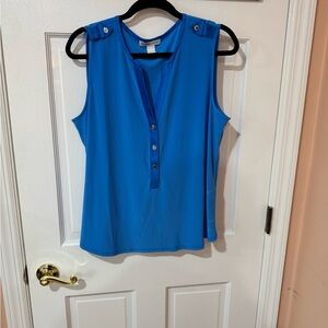 White House Black Market Royal Blue Sleeveless Blouse